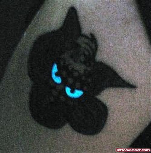 Black Light Tattoo On Shoulder