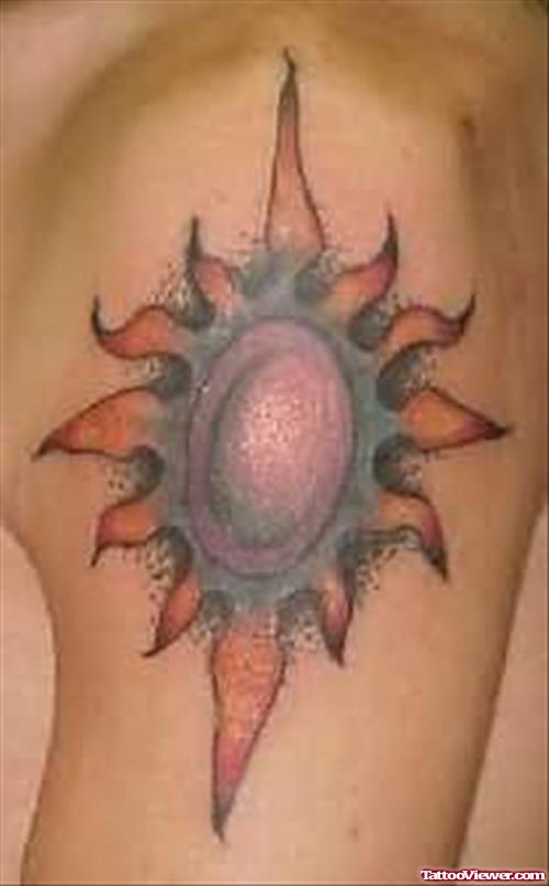 Sun Tattoo Design On Shoulder