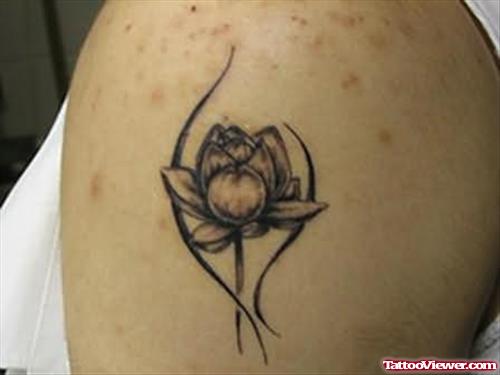 Lotus Small Tattoo On Shoulder