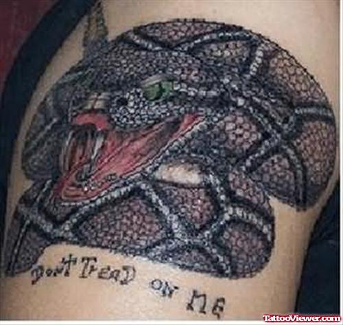 Angry Snake Tattoo On Shoulder