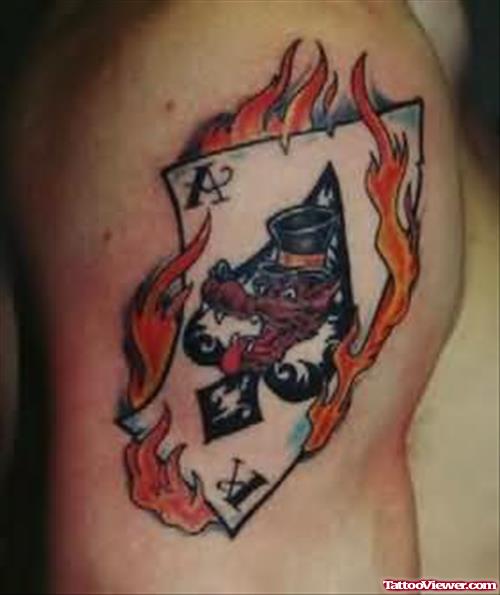 Play Card Tattoo On Shoulder