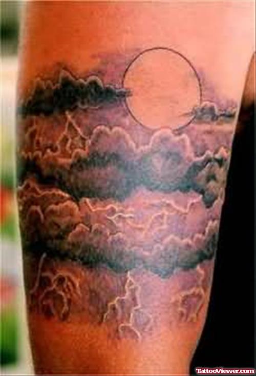 Moon Tattoo On Shoulder