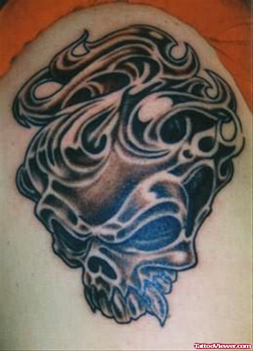 Skull Tattoo Design On Shoulder