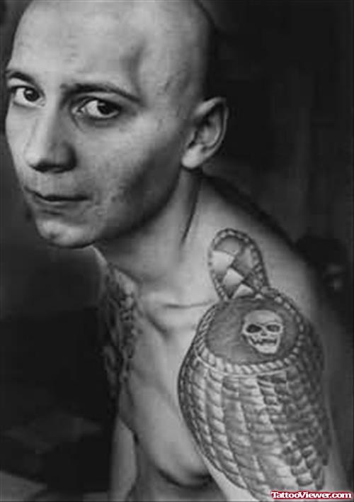 Prison Tattoo Design On Shoulder