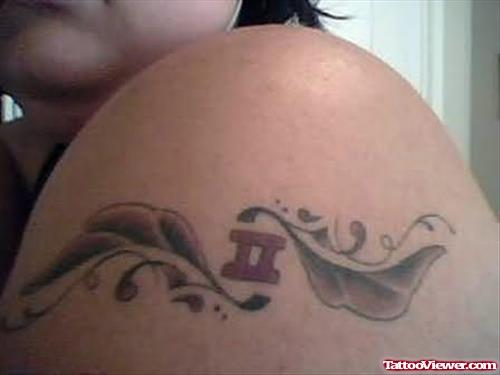 Zodiac Symbol Tattoo On Shoulder