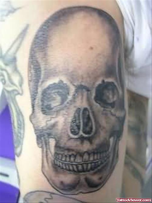 Big Skull Tattoo On Shoulder