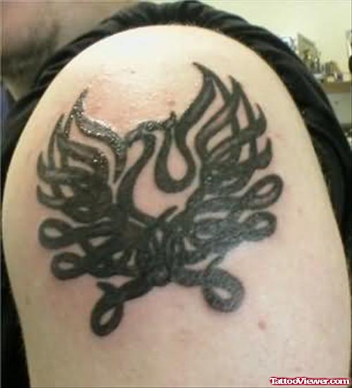 Bird Crest Tattoo On Shoulder