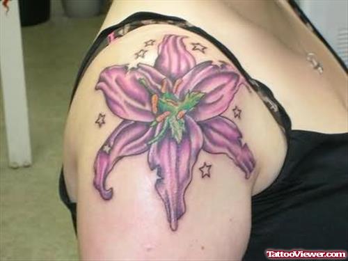 Flower Tattoo On Shoulder For Girls