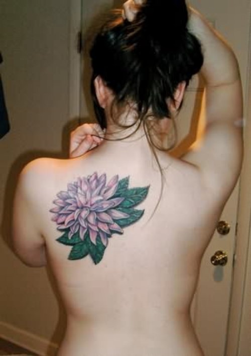Back Shoulder Flower Tattoo