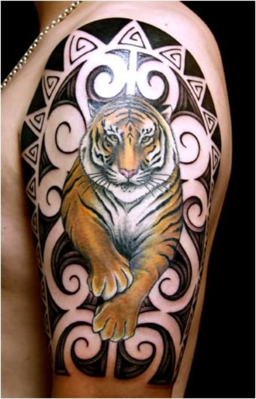 Tiger Tattoo Designs On Shoulder