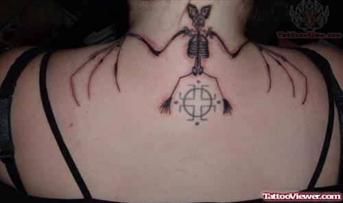 Skeleton Tattoo On Upper Back