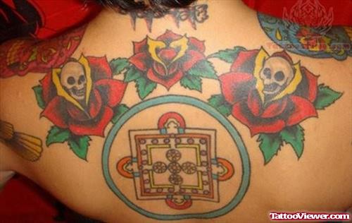 Colorful Mexican Tattoo on Back