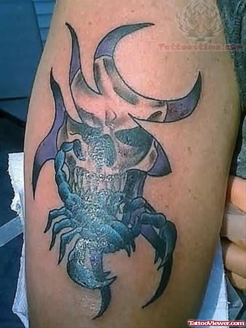 Scorpio Skull Tattoo