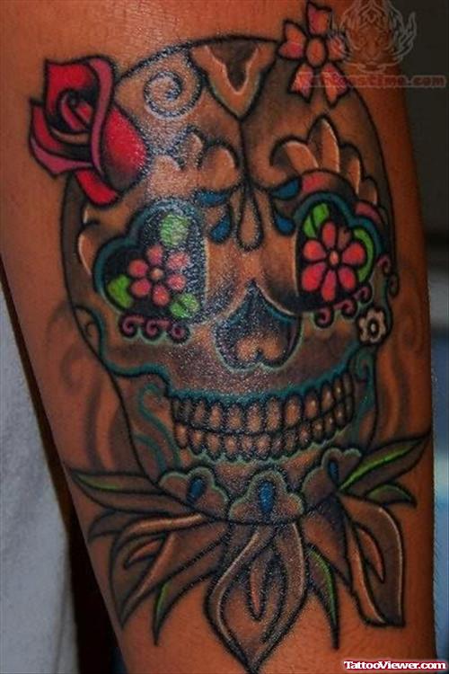 Smiling Skull Tattoo Design