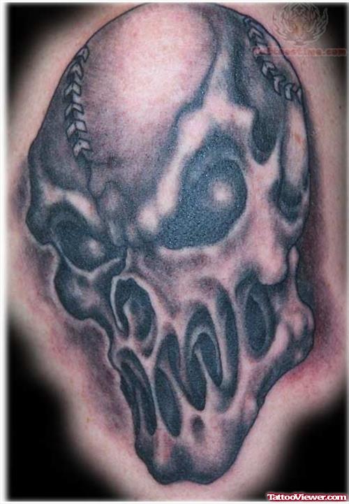 Stiched Up Skull Tattoo