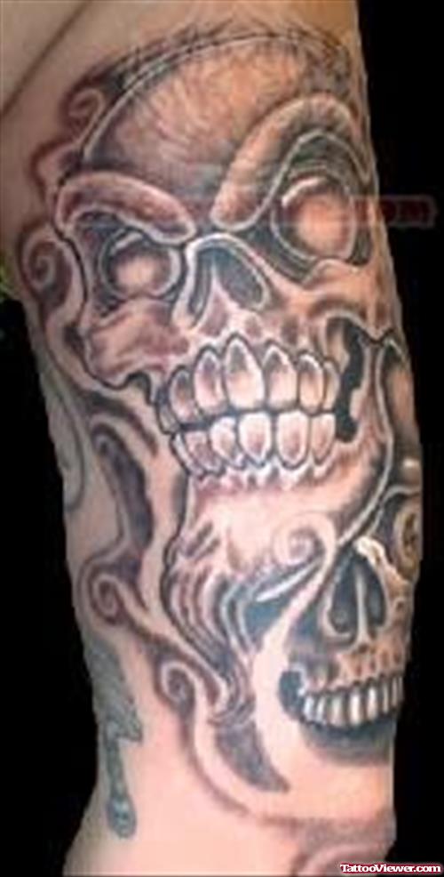 Reddish Skull Tattoo