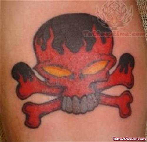 Wonderful Red Skull Tattoo