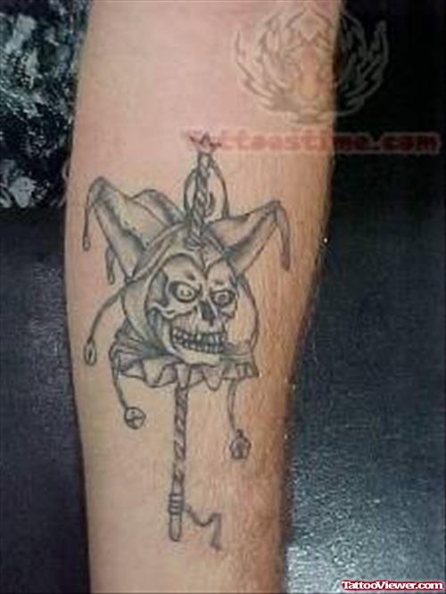 Black Skull Tattoo On Arm