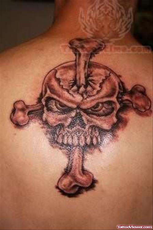 Ghostly Skull Tattoo On Back