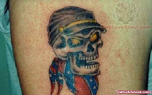 Skull With a Cap Tattoo