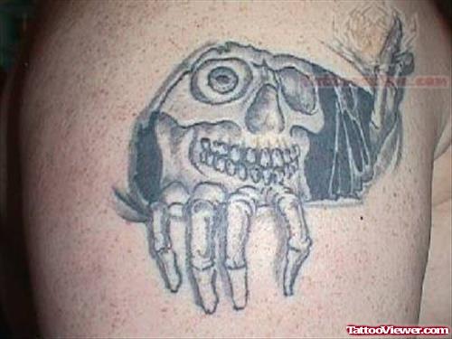 Skull Tattoo With Smile