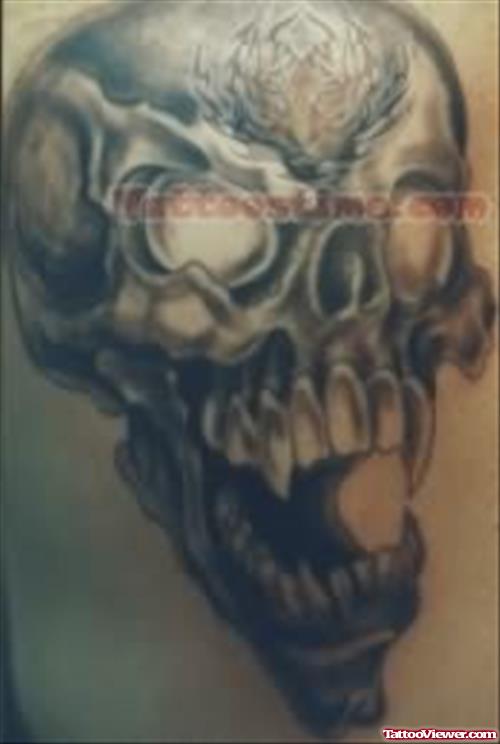Horror Black Skull Tattoo
