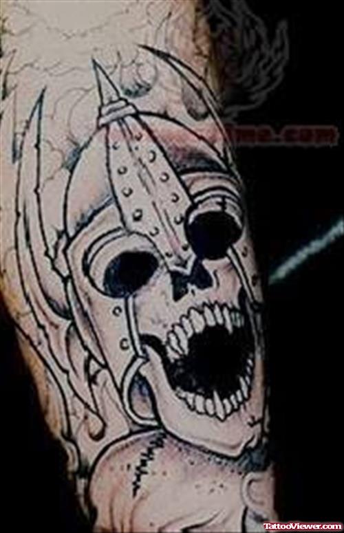 Lovely Smiling Skull Tattoo