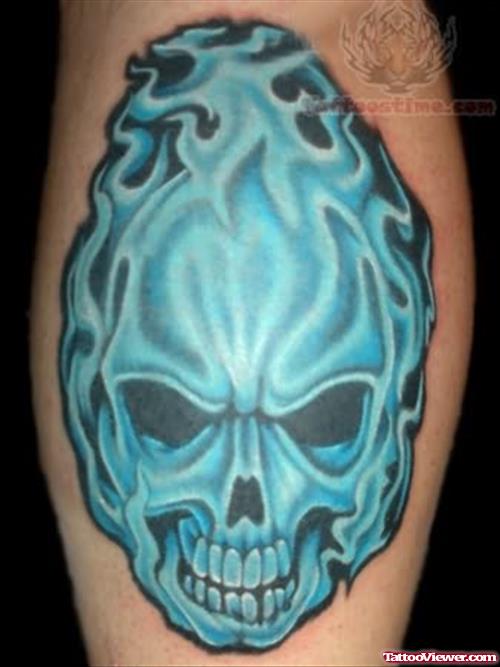 Flame Skull Tattoo