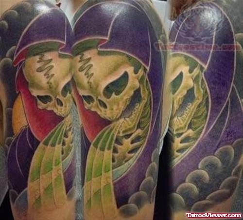 Awesome Colorful Skull Tattoo