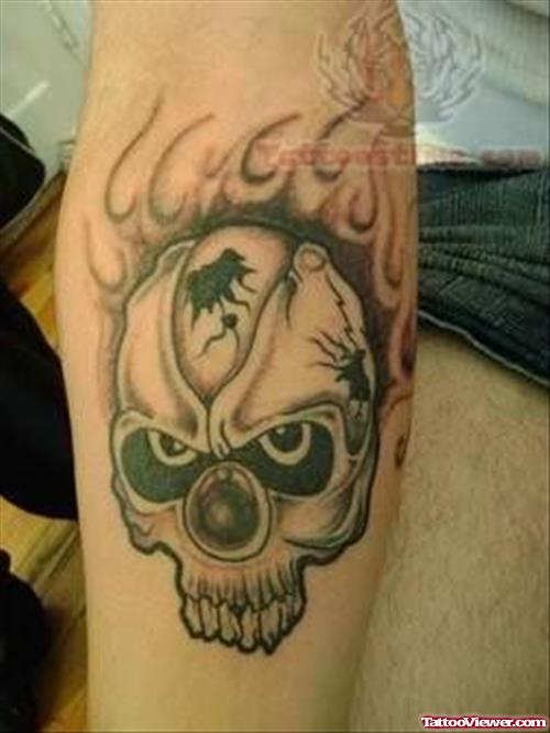 Ghostly Flaming Skull Tattoo
