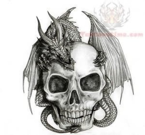 Trendy Skull Tattoo Design