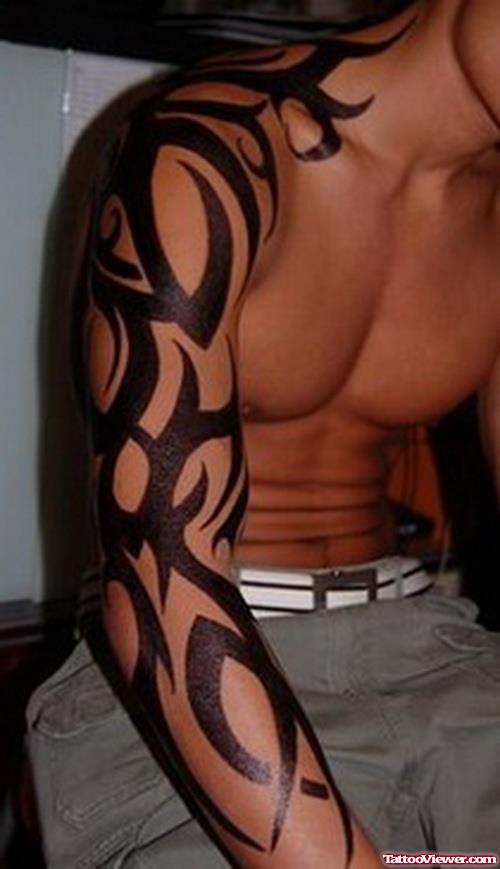 Tribal And Sleeve Tattoo