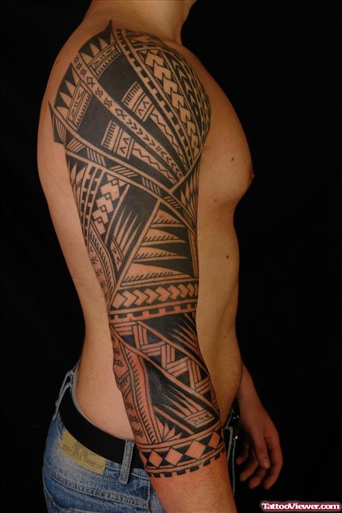 Polynesian Full Sleeve Tattoo