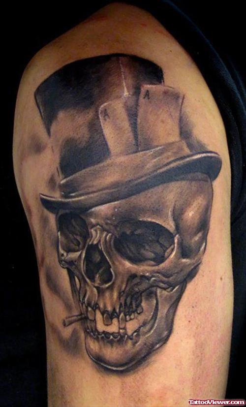 Skull With Hat Sleeve Tattoo