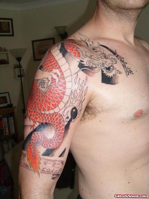 Dragon Tattoo On Man Sleeve