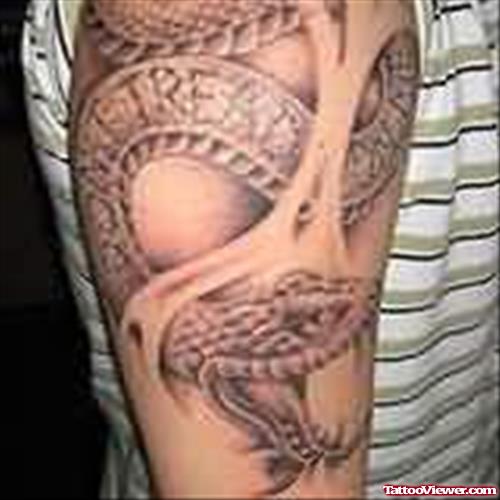 Sleeve Angry Snake Tattoo Image