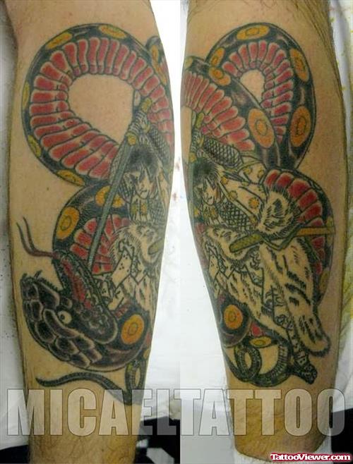 Black And Red Snake Tattoos