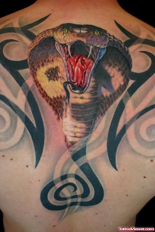 Biting Snakes Tattoos On Back
