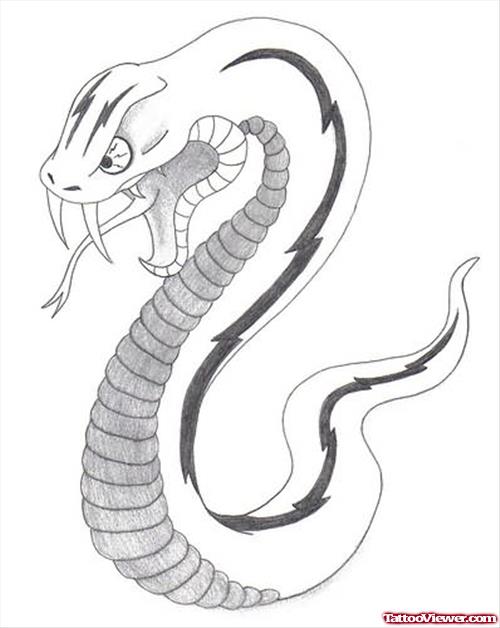Snake White And Grey Tattoo
