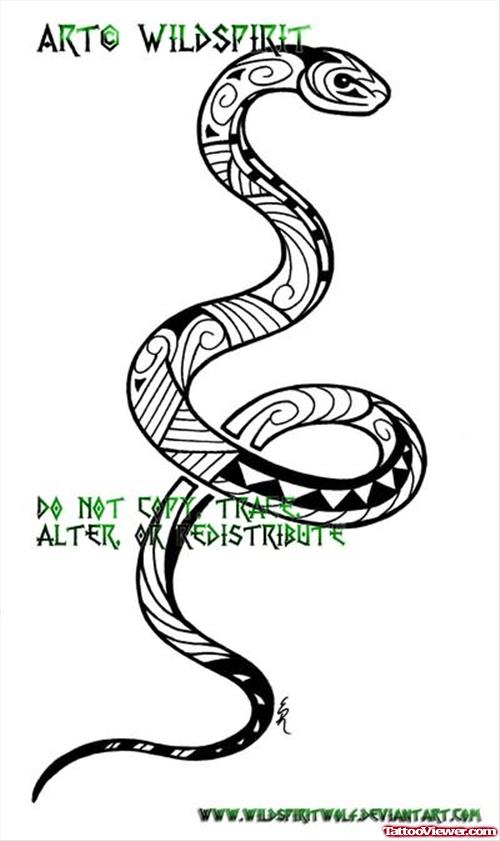 Maori Tribal Snake Tattoo Design
