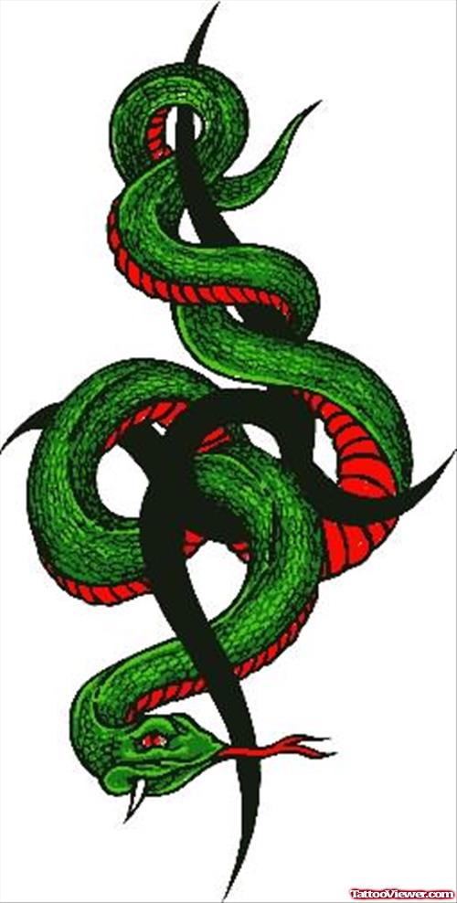 Green Snake Tattoo Sample