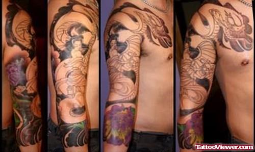 Traditional Snake Tattoo on Sleeve