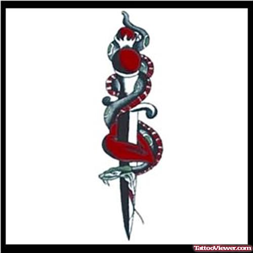 Snake On Sword Tattoo Sample