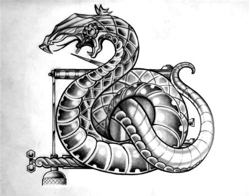 Grey Snake Tattoo Design