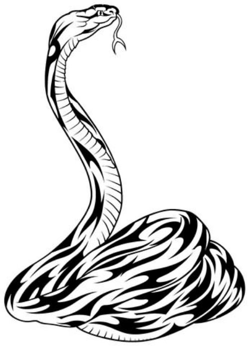 Black Tribal Snake Tattoo Design