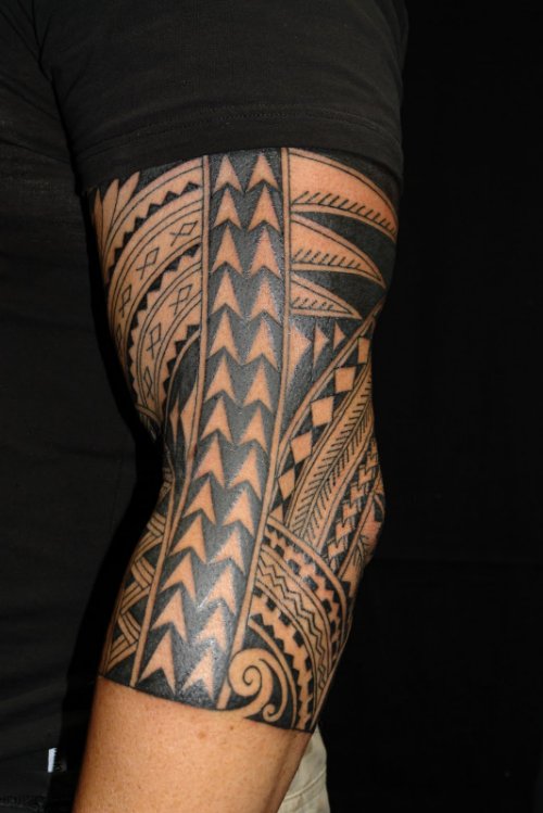 Samoan Black Ink Sleeve Tattoo