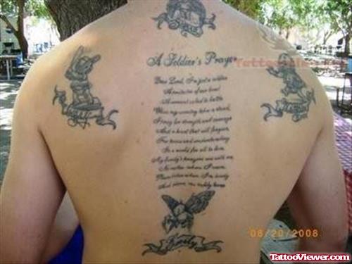 Soldier Tattoo on Back Body