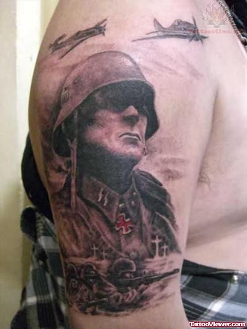 Soldier Tattoo on Biceps