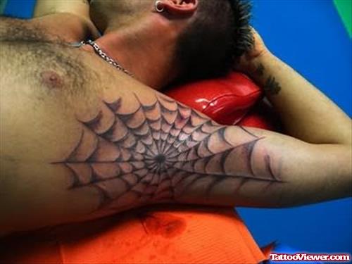 Spider Web Tattoo On Armpit