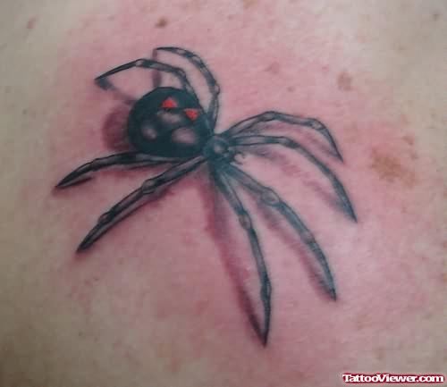 Spider Sitting On Body Tattoo